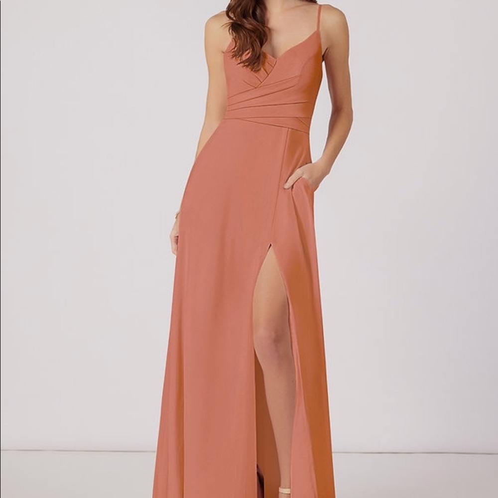 Azazie Mai Tai Citrina bridesmaid dress - size 8